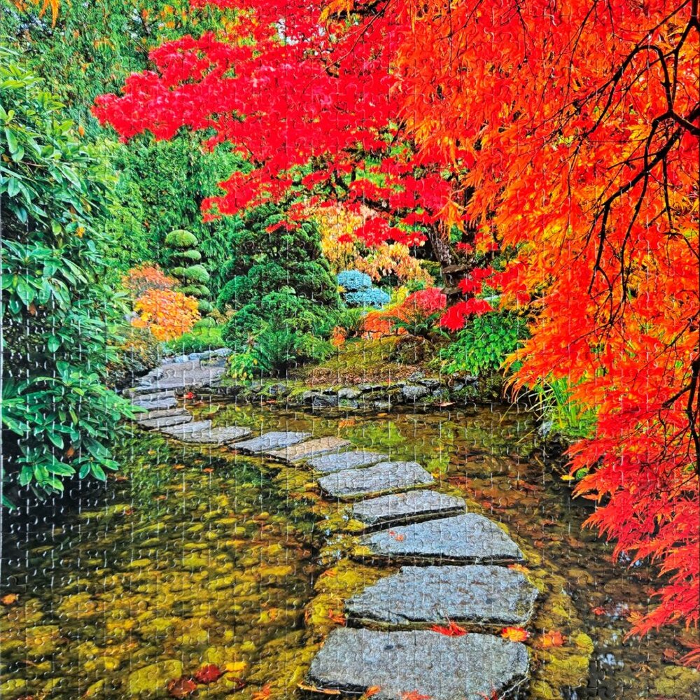 Autumn in Japanese garden, 1000 piece puzzle, Mega Puzzles